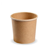 Paper PLA Lined Soup BioBowl - Kraft - 12oz - 500/ctn - kraft - BioPak commercial catering consumable