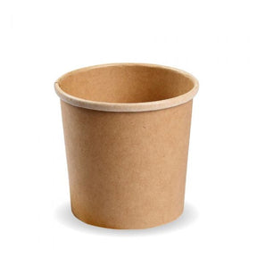 Paper PLA Lined Soup BioBowl - Kraft - 12oz - 500/ctn - kraft - BioPak commercial catering consumable