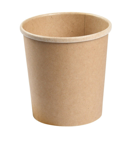 Paper PLA Lined Soup BioBowl - Kraft - 16oz - 500/ctn - kraft - BioPak commercial catering consumable