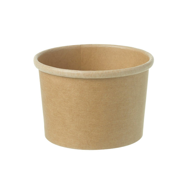 Paper PLA Lined Soup BioBowl - Kraft - 8oz - 500/ctn - kraft - BioPak commercial catering consumable