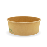 Wide Paper PLA Lined BioBowl - Kraft - Extra Large - 1300ml - 200/carton - printed kraft-look - BioPak commercial catering consumable