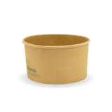 Wide Paper PLA Lined BioBowl - Kraft - Large - 1000ml - 400/ctn - printed kraft-look - BioPak commercial catering consumable