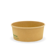 Wide Paper PLA Lined BioBowl - Kraft - Medium- 750ml - 400/ctn - printed kraft-look - BioPak commercial catering consumable