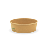 Wide Paper PLA Lined BioBowl - Kraft - Small - 500ml - 400/ctn - printed kraft-look - BioPak commercial catering consumable