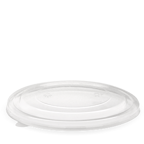 PET Wide BioBowl Lid - Clear - 1300ml (184mm) - 200/ctn - clear - BioPak commercial catering consumable