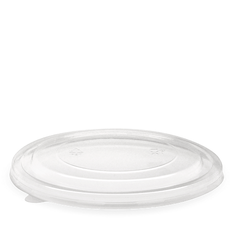 PET Wide BioBowl Lid - Clear - 1300ml (184mm) - 200/ctn - clear - BioPak commercial catering consumable
