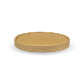 Paper PLA Lined BioBowl Lid - Kraft - 97mm - 500/ctn - kraft - BioPak commercial catering consumable