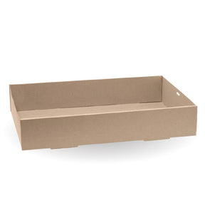 BioBoard Catering Tray - Kraft - Extra Large - 50/ctn - - BioPak commercial catering consumable