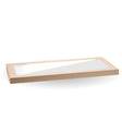 BioBoard Catering Tray PLA Window Lid - Kraft - Large - 50/ctn - kraft - BioPak commercial catering consumable
