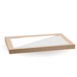 BioBoard Catering Tray PLA Window Lid - Kraft - Extra Large - 50/ctn - kraft - BioPak commercial catering consumable