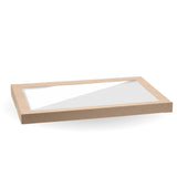BioBoard Catering Tray PLA Window Lid - Kraft - Extra Large - 50/ctn - kraft - BioPak commercial catering consumable