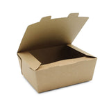 BioBoard Hinged Box- Kraft - 1,300ml - 255/ctn - kraft - BioPak commercial catering consumable