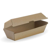 Hot dog box - 209 x 70 x 76mm - kraft - BioPak commercial catering consumable