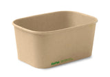 Rectangle PLA Lined Container - Kraft - 1000ml - 300/ctn - kraft - BioPak commercial catering consumable