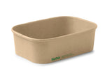 Rectangle PLA Lined Container - Kraft - 650ml - 300/ctn - kraft - BioPak commercial catering consumable
