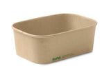 Rectangle PLA Lined Takeaway Container - 750ml - 300/ctn - kraft - BioPak commercial catering consumable