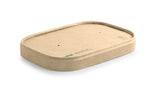 Rectangle PLA Lined Lid - Kraft - 300/ctn - kraft - BioPak commercial catering consumable