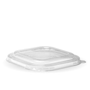 Square RPET Takeaway Lid - Clear - 750-1,400ml - 300/ctn - clear - BioPak commercial catering consumable