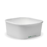 Square PLA Lined Takeaway Container - White - 1400ml - 300/ctn - - BioPak commercial catering consumable