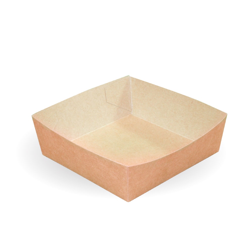 BioBoard Burger Tary - Kraft - 117x117x40mm - 500/ctn - kraft - BioPak commercial catering consumable