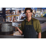 BB012 Chef Works Urban Rockford Canvas Wide Bib Apron Steel Grey