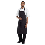 BB012 Chef Works Urban Rockford Canvas Wide Bib Apron Steel Grey