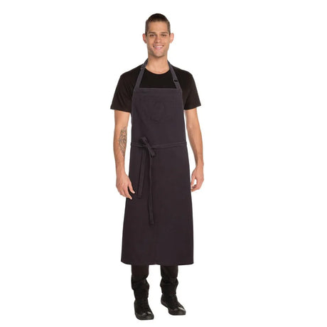 BB012 Chef Works Urban Rockford Canvas Wide Bib Apron Steel Grey - JD Catering Equipment Solutions Ltd