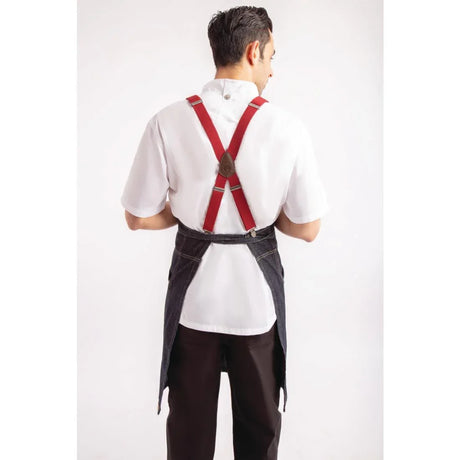 BB206 Chef Works Urban Berkeley Denim Brace Bib Apron Dark Indigo - JD Catering Equipment Solutions Ltd
