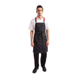 BB206 Chef Works Urban Berkeley Denim Brace Bib Apron Dark Indigo