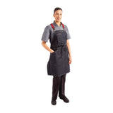 BB206 Chef Works Urban Berkeley Denim Brace Bib Apron Dark Indigo