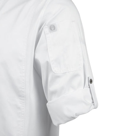 BB264-XXL Chef Works Unisex Hartford Lightweight Chef Jacket White Size XXL