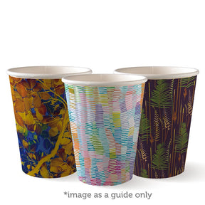 Double Wall BioCup - Art Series - Panelled - 390ml / 12oz (90mm) - 1000/ctn - art series - BioPak commercial catering consumable