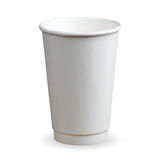 Double Wall BioCup - Aqueous Stone - Panelled - 460ml / 16oz (90mm) - 600/ctn - stone - BioPak commercial catering consumable