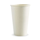 Single Wall BioCup - White - 510ml / 16oz (90mm) - 1000/ctn - - BioPak commercial catering consumable
