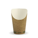 Small Chip Cup - Kraft - 12oz - 1000/ctn - printed kraft-look - BioPak commercial catering consumable