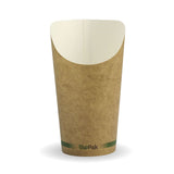 Medium Chip Cup - Kraft - 16oz - 1000/ctn - printed kraft-look - BioPak commercial catering consumable