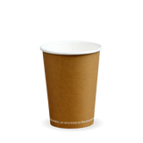 Single Wall BioCup - Kraft - 390ml / 12oz (90mm) - 1000/ctn - kraft - BioPak commercial catering consumable