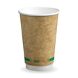 Double Wall BioCup - Kraft - Smooth - 460ml / 16oz (90mm) - 500/ctn - - BioPak commercial catering consumable