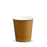 Single Wall BioCup - Kraft - 230ml / 6oz (80mm) - 1000/ctn - - BioPak commercial catering consumable