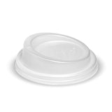 Small PLA BioCup Lid - Clear - 6 & 8oz (80mm) - 1000/ctn - opaque - BioPak commercial catering consumable