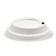 Small BioCane BioCup Lid - White - 6 & 8oz (80mm) - 1000/ctn - - BioPak commercial catering consumable