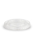 Large PET Lid - Straw-Slot - Clear - 90mm - 1000/ctn - clear - BioPak commercial catering consumable