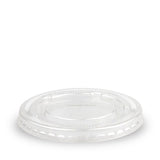 Large PET Lid - Straw-Slot - Clear - 90mm - 1000/ctn - clear - BioPak commercial catering consumable
