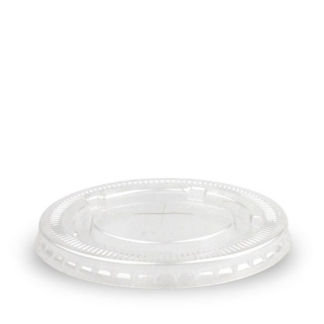 Large PET Lid - Straw-Slot - Clear - 90mm - 1000/ctn - clear - BioPak commercial catering consumable