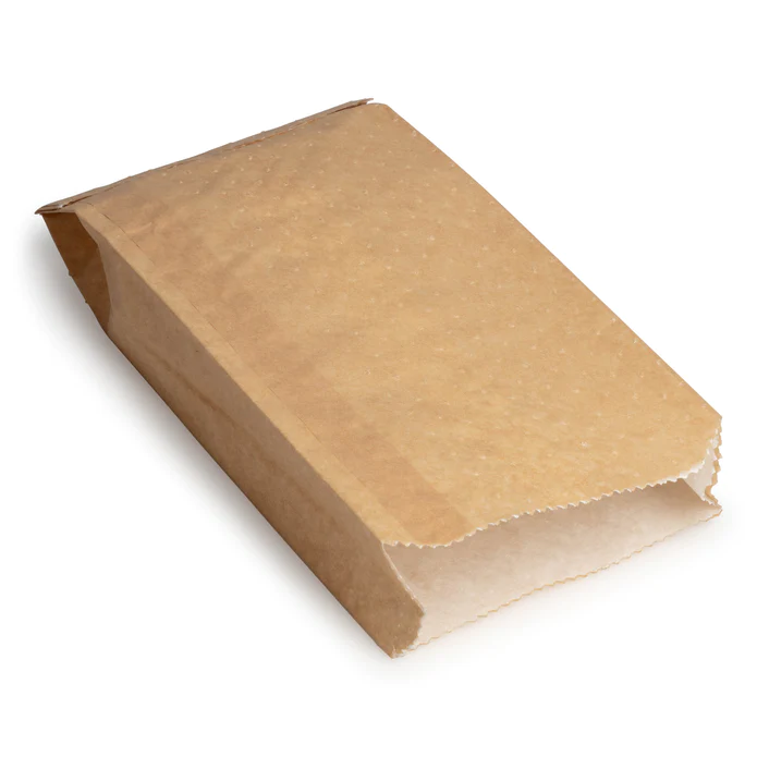 Greaseproof Bag - Hot & Crispy - Brown - 5x7x10" - 500/ctn - kraft - BioPak commercial catering consumable