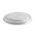 Paper PLA Lined BioBowl Lid - White - 430-950ml / 12-32oz - 500/ctn - opaque - BioPak commercial catering consumable