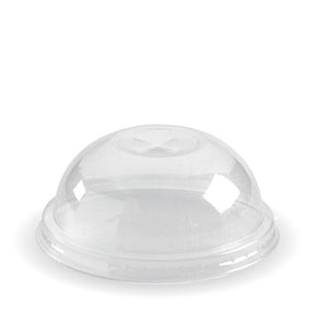 PLA Dome Lid - X-Slot - Clear - Fits 150 - 280ml (76mm) - 1000/ctn - clear - BioPak commercial catering consumable