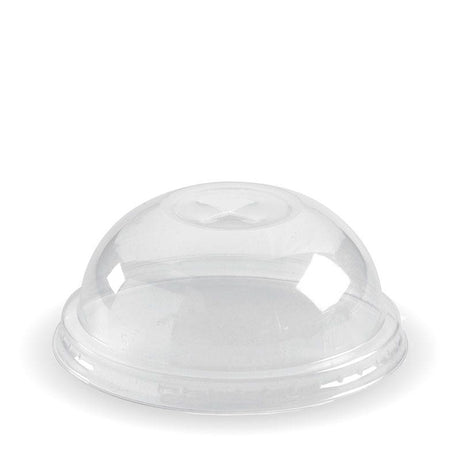 PLA Dome Lid - X-Slot - Clear - Fits 150 - 280ml (76mm) - 1000/ctn - clear - BioPak commercial catering consumable