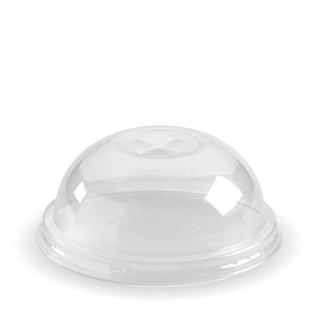 PLA Dome Lid - X-Slot - Clear - Fits 150 - 280ml (76mm) - 1000/ctn - clear - BioPak commercial catering consumable