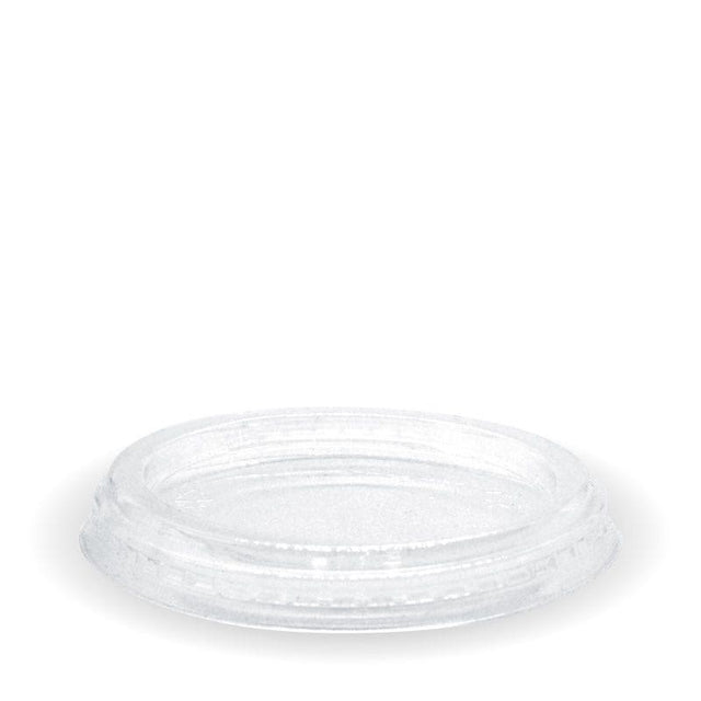 PLA Flat Lid - Clear - No hole - 60-280ml - 1000/ctn - clear - BioPak commercial catering consumable